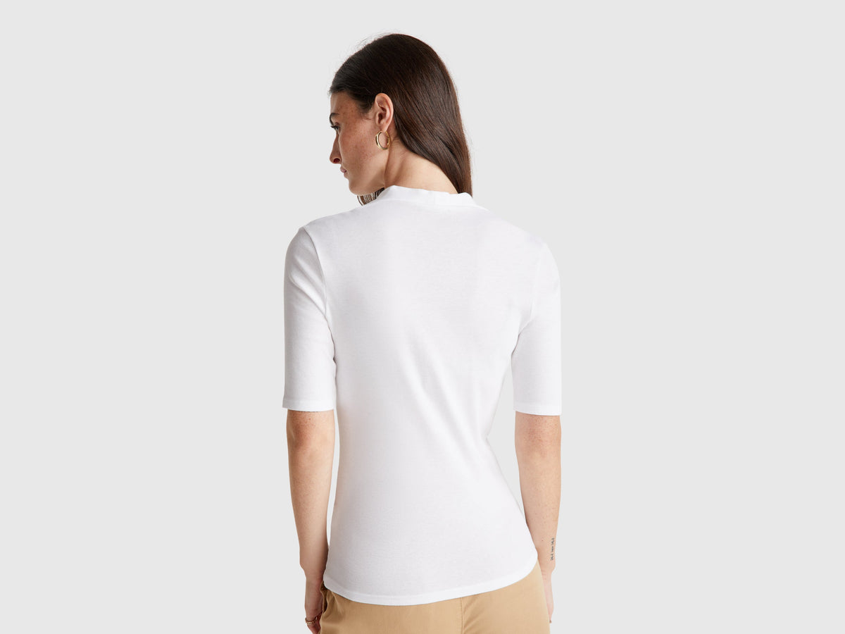 T-shirt slim fit in cotone a fibra lunga