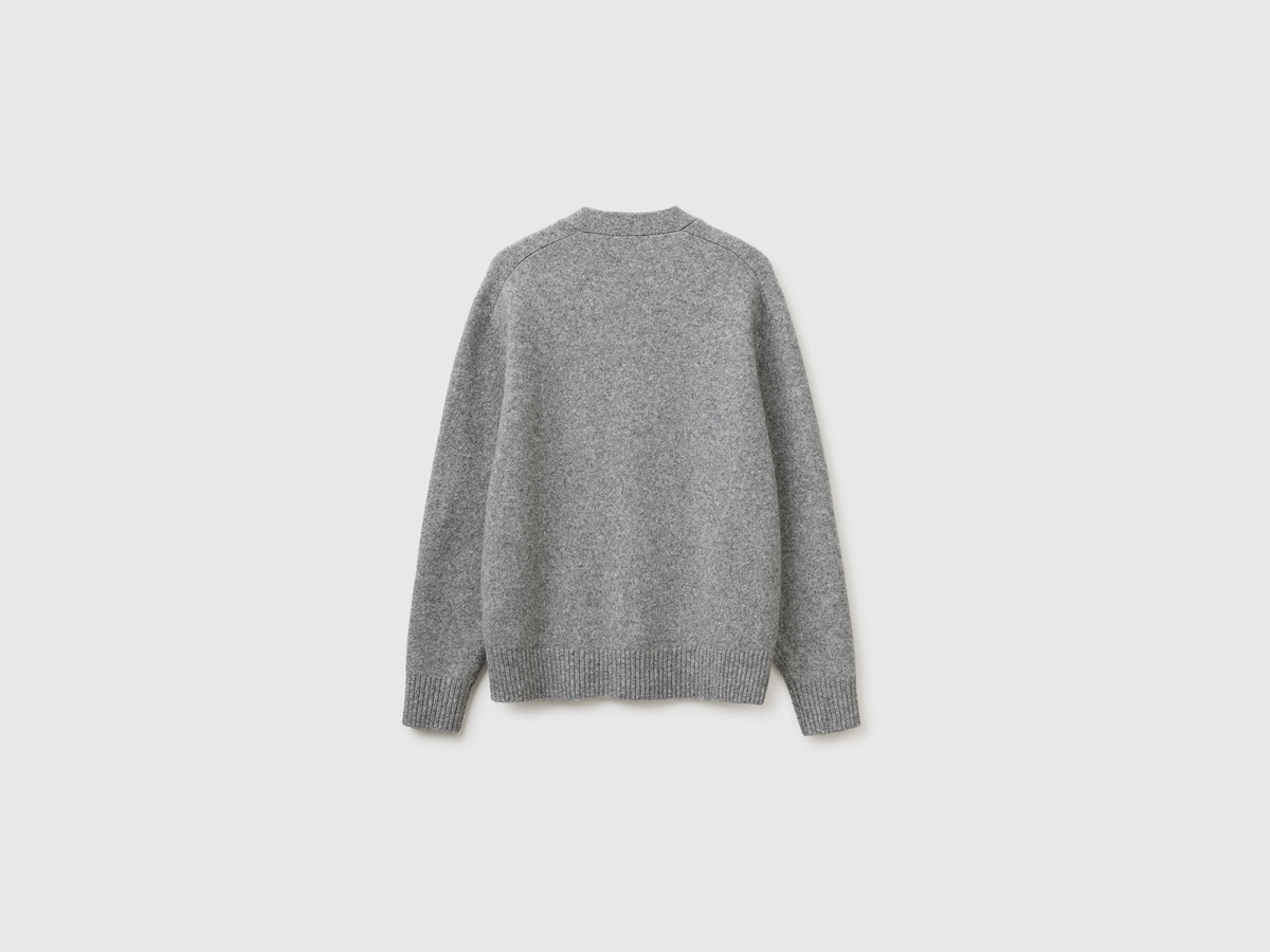 Cardigan over fit in misto lana
