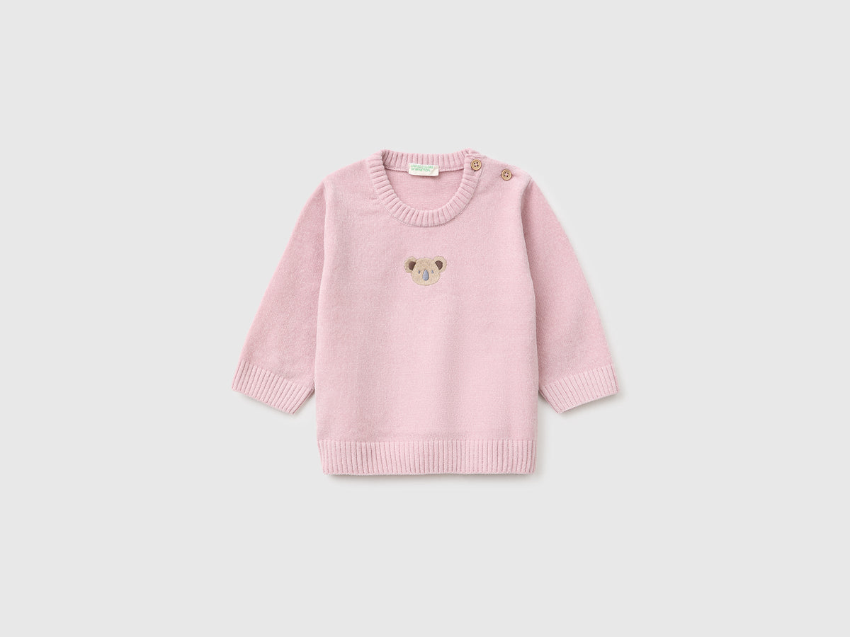 Maglia in ciniglia con ricamo
