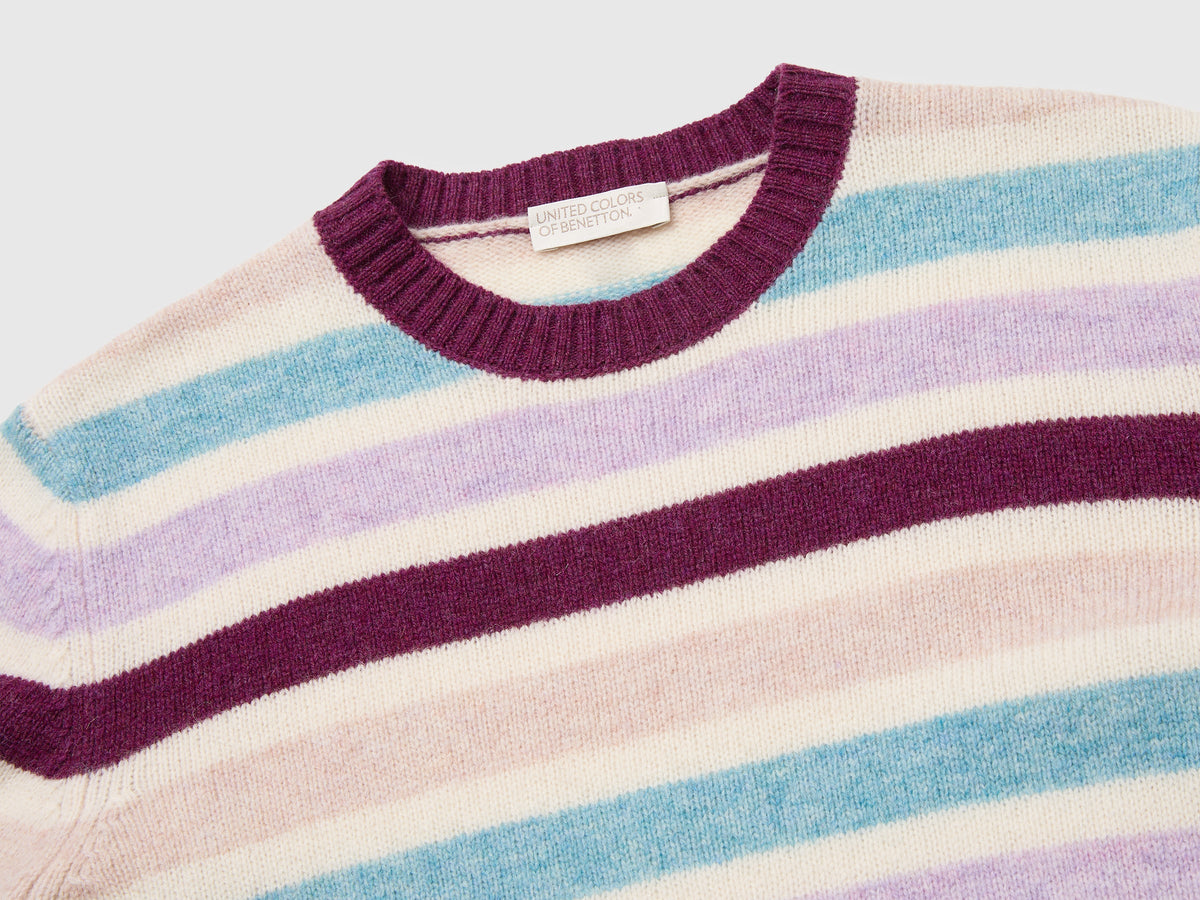 Maglia a righe 100% lana Shetland