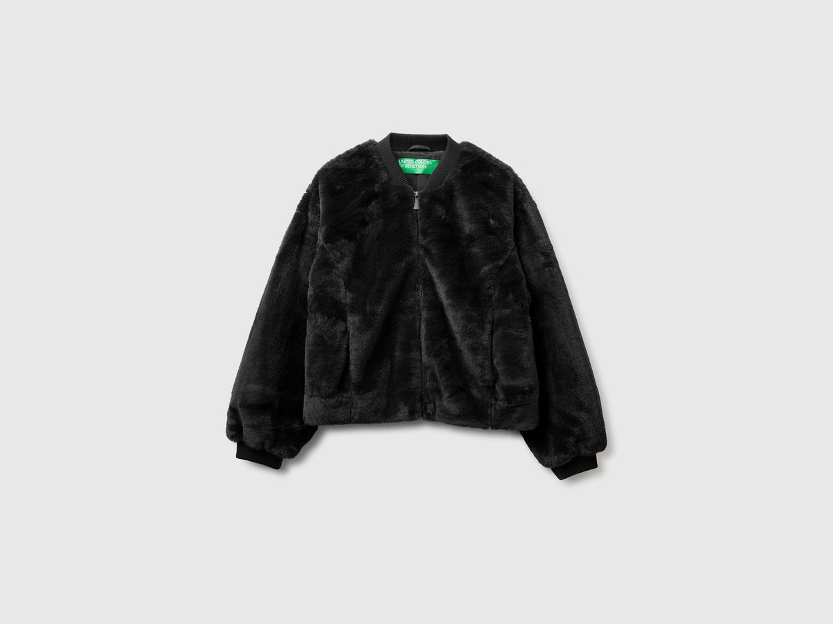 Bomber in pelliccetta sintetica