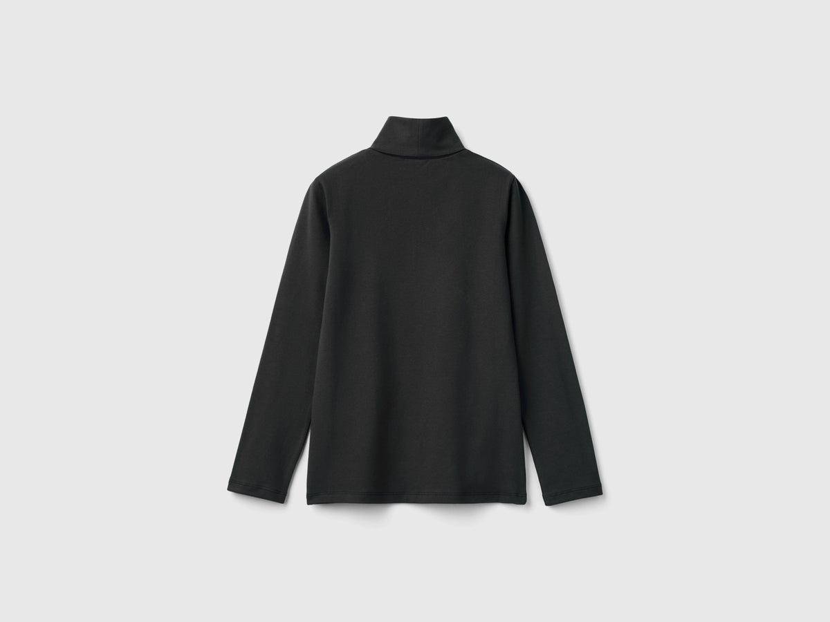 T-shirt stretch con collo alto