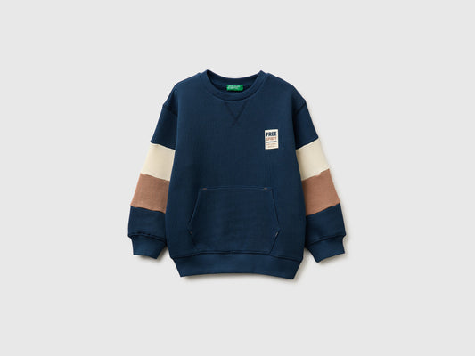 Felpa chiusa color block