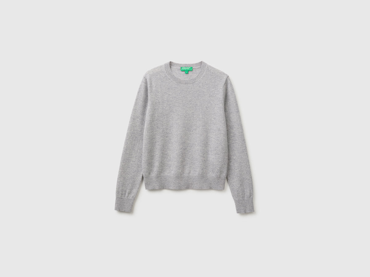 Maglioncino grigio chiaro in puro cashmere