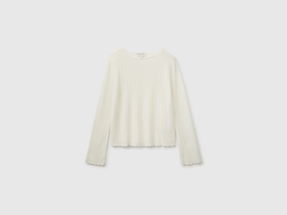 Maglia traforata in misto lana ultralight