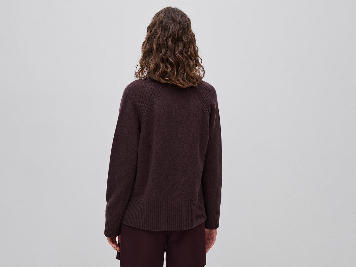 Cardigan over fit in misto lana