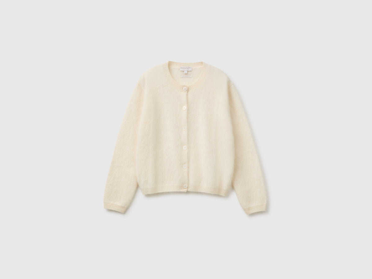 Cardigan in lana, cashmere e seta