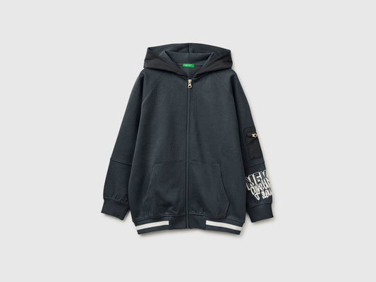 Felpa aperta con inserti in nylon
