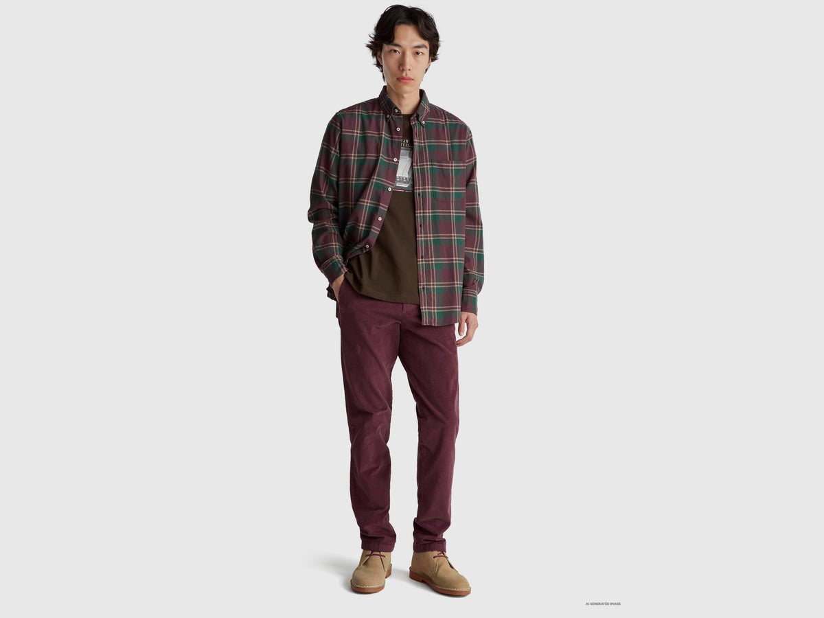 Camicia button down in flanella