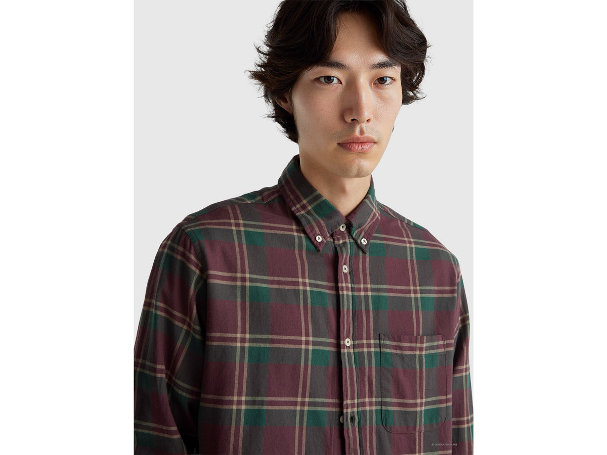 Camicia button down in flanella