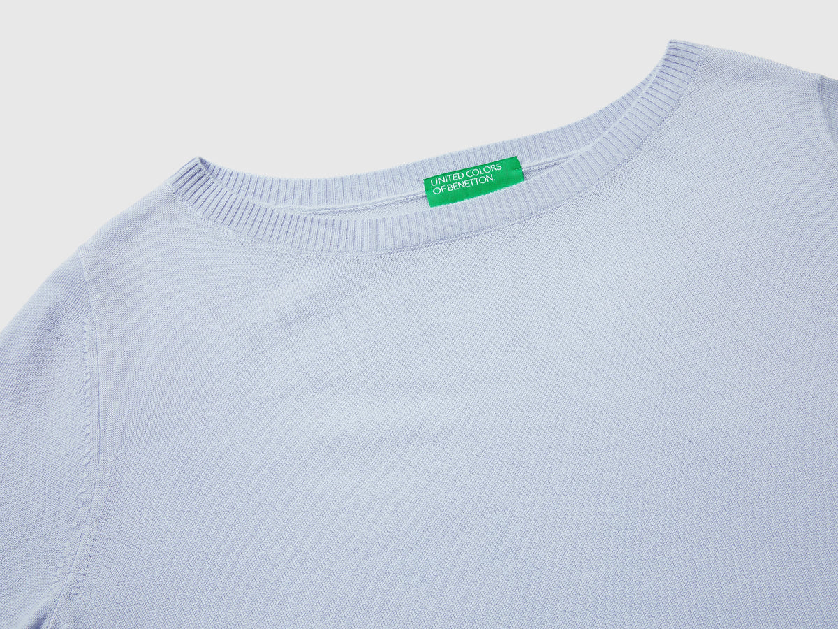 Maglia scollo a barchetta 100% lana Merino