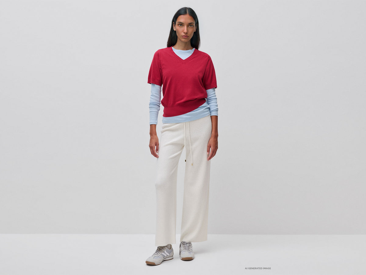 Maglia tricot a manica corta