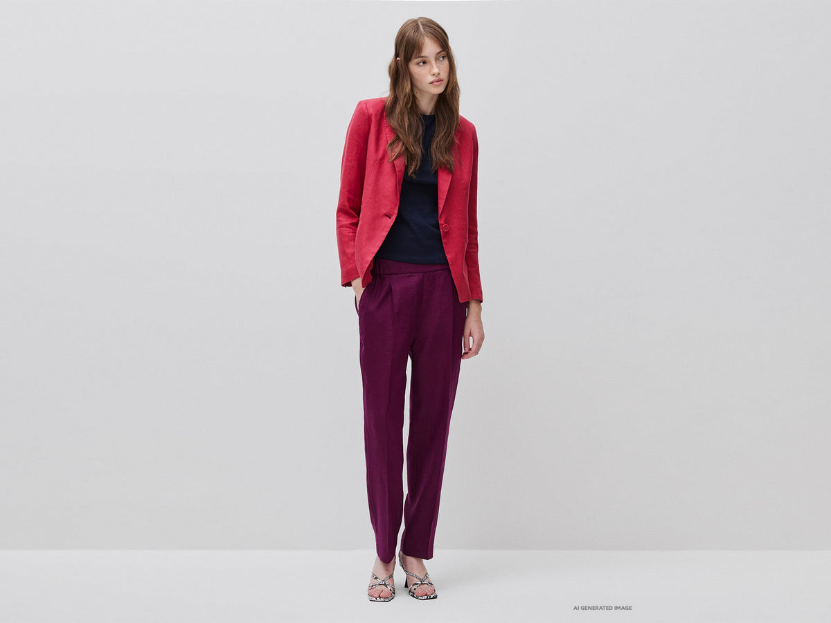 Blazer monopetto in puro lino