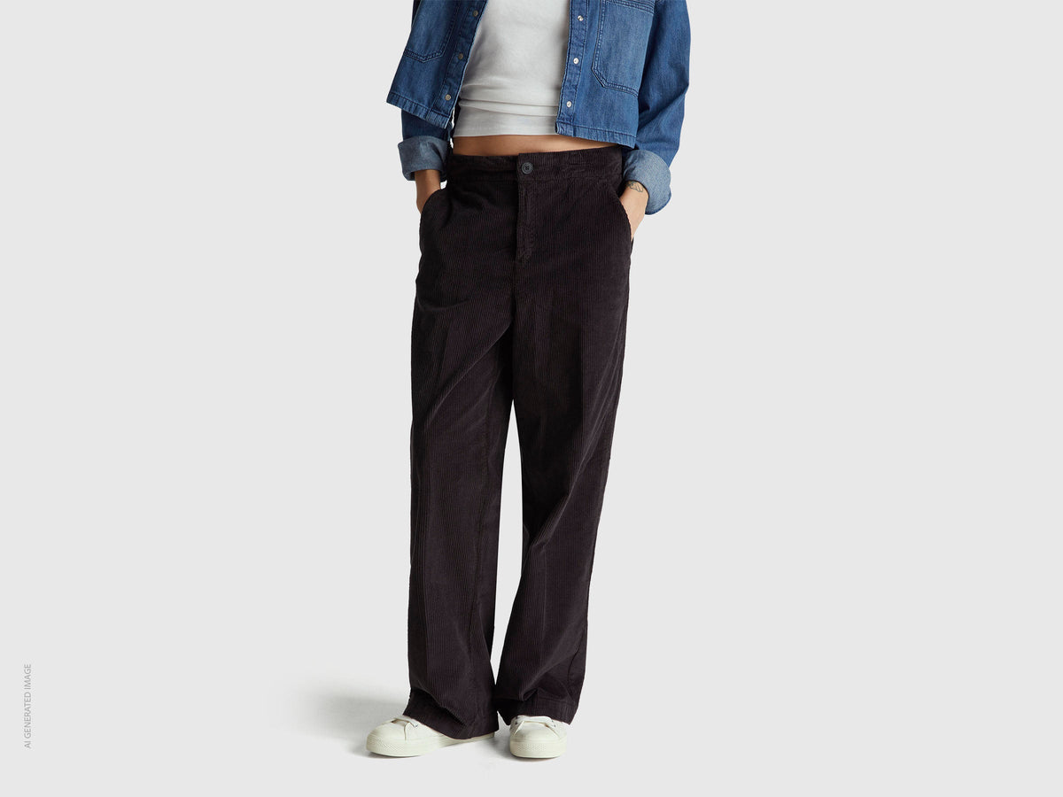 Pantaloni ampi in velluto