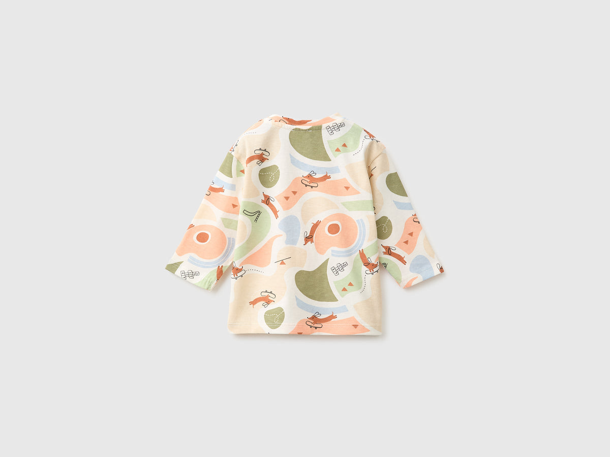 T-shirt con stampa fantasia in cotone bio