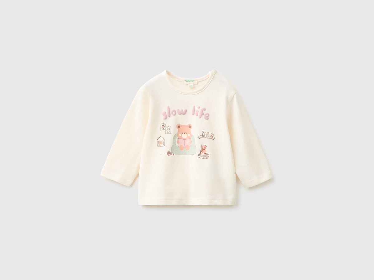 T-shirt con stampa in cotone bio
