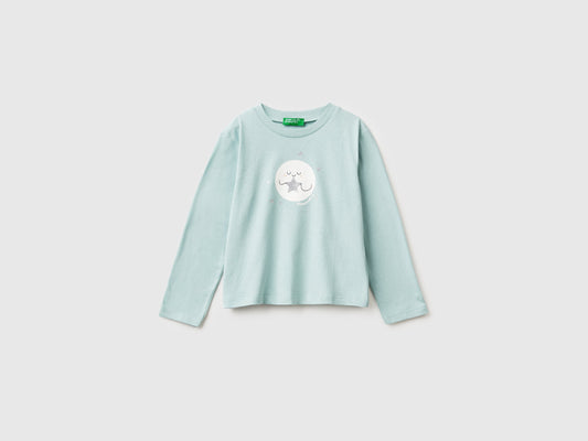 T-shirt con stampa glitter