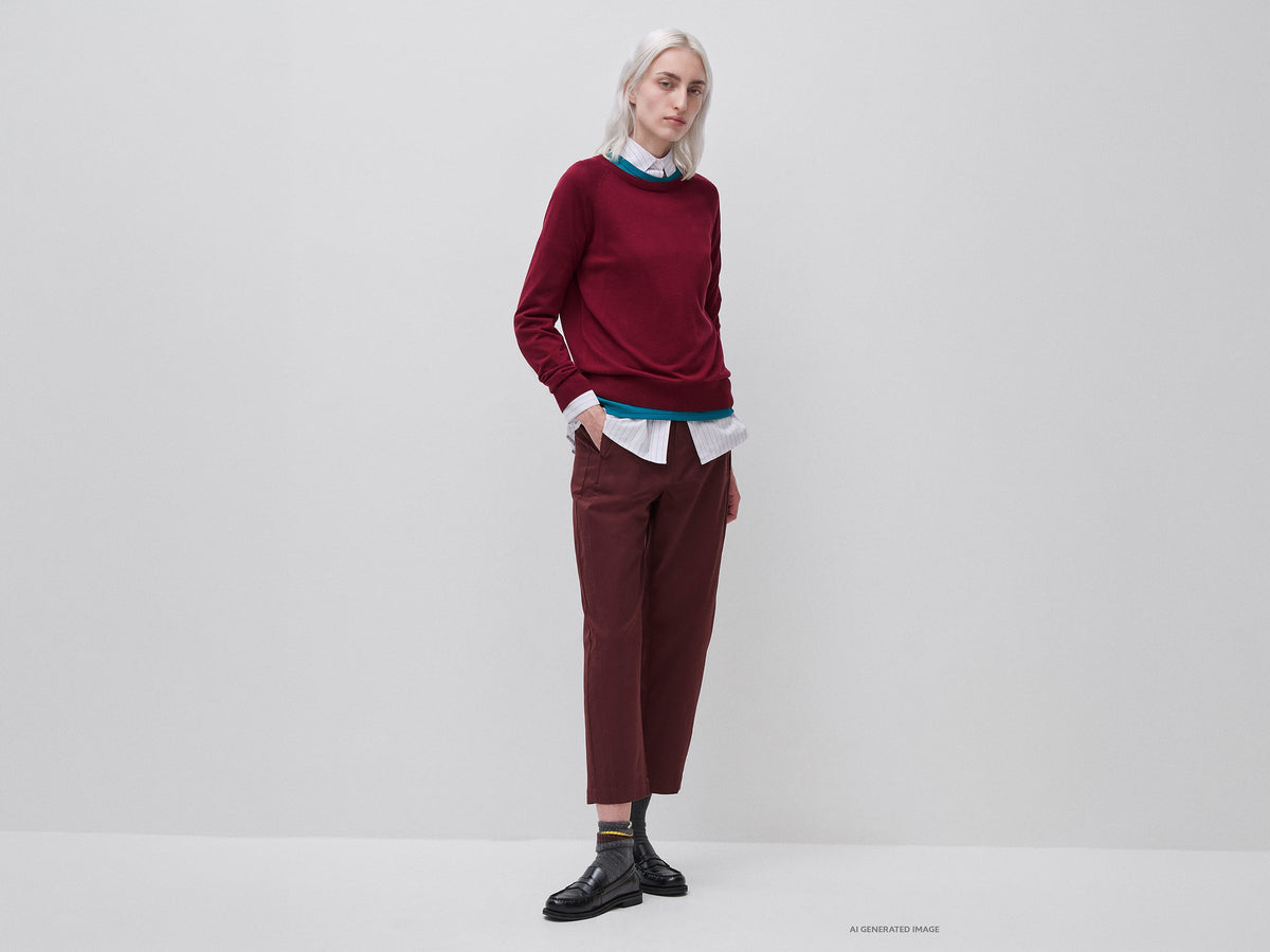 Maglia girocollo in misto seta