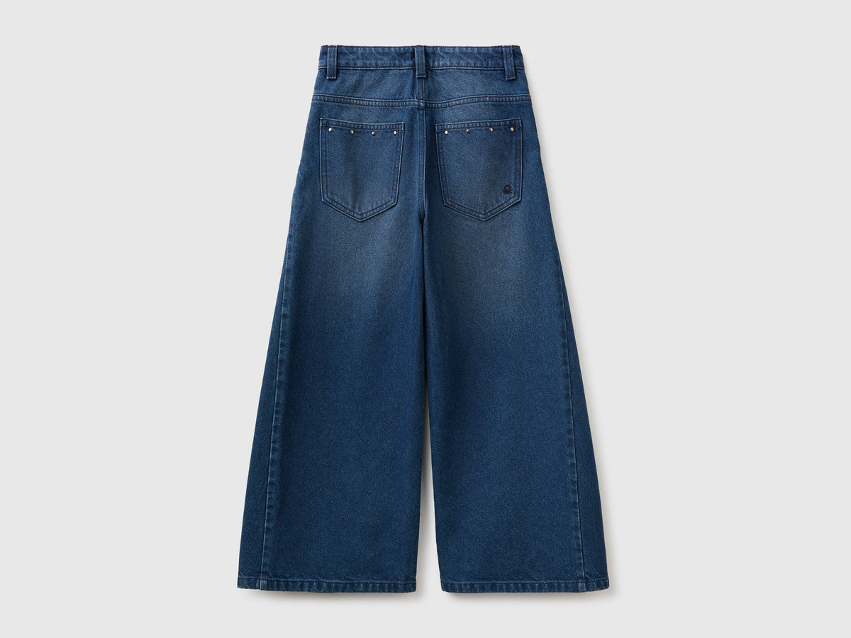 Jeans wide fit con borchie