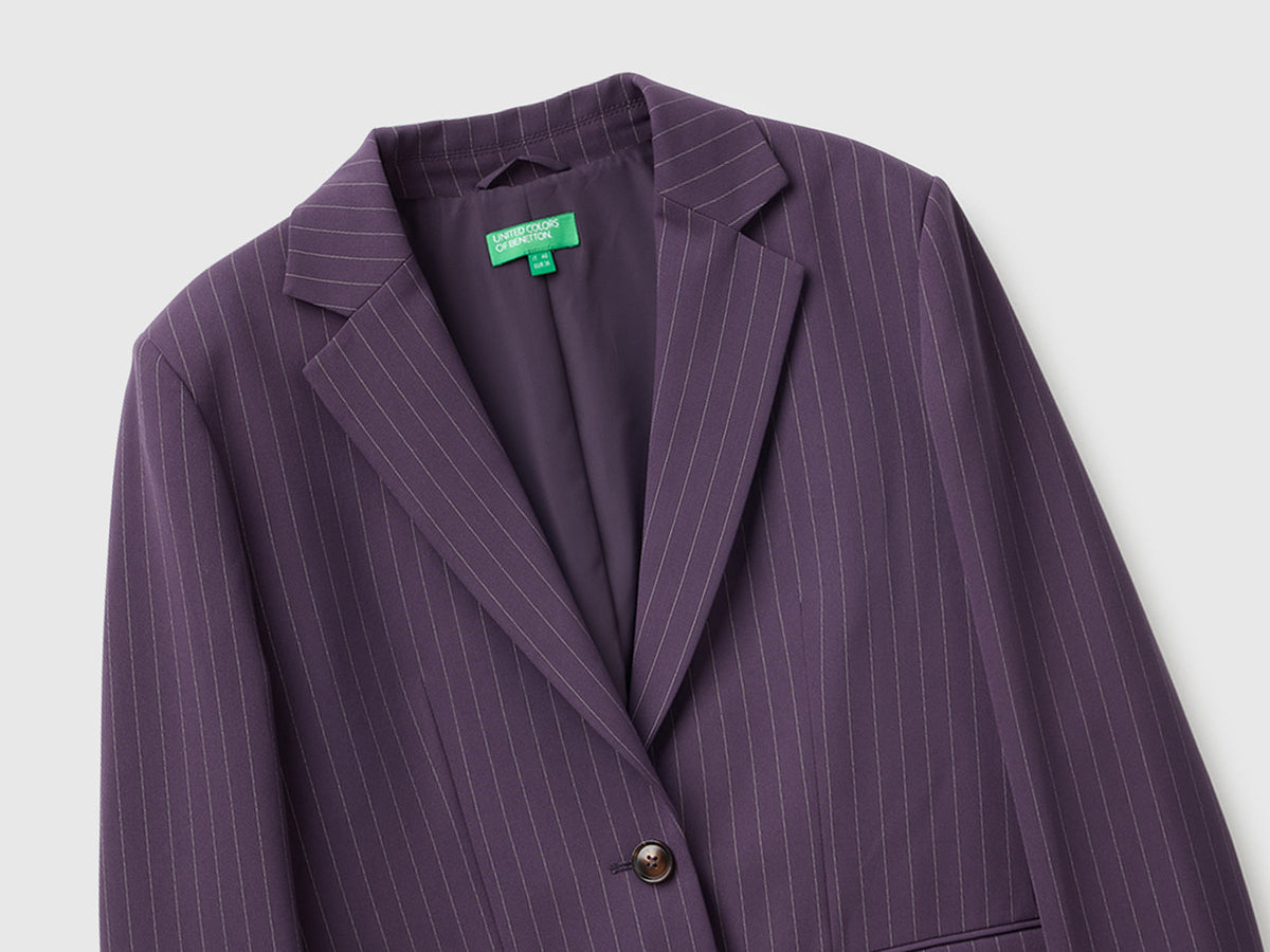 Blazer gessato comfort fit