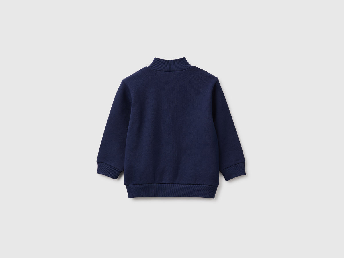 Felpa in cotone con zip