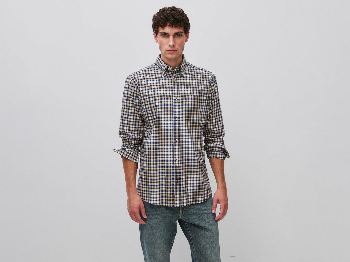 Camicia button down in flanella 100% cotone bio