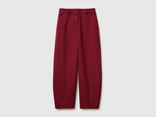 Pantaloni barrel fit in twill stretch