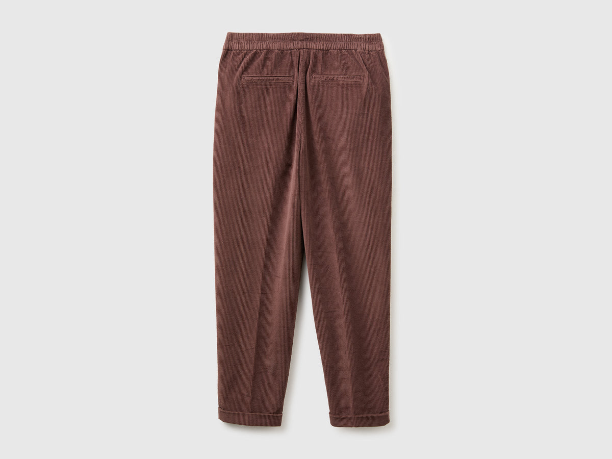 Chino in velluto con vita elasticizzata