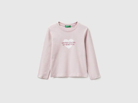 Maglietta con logo glitter in cotone bio