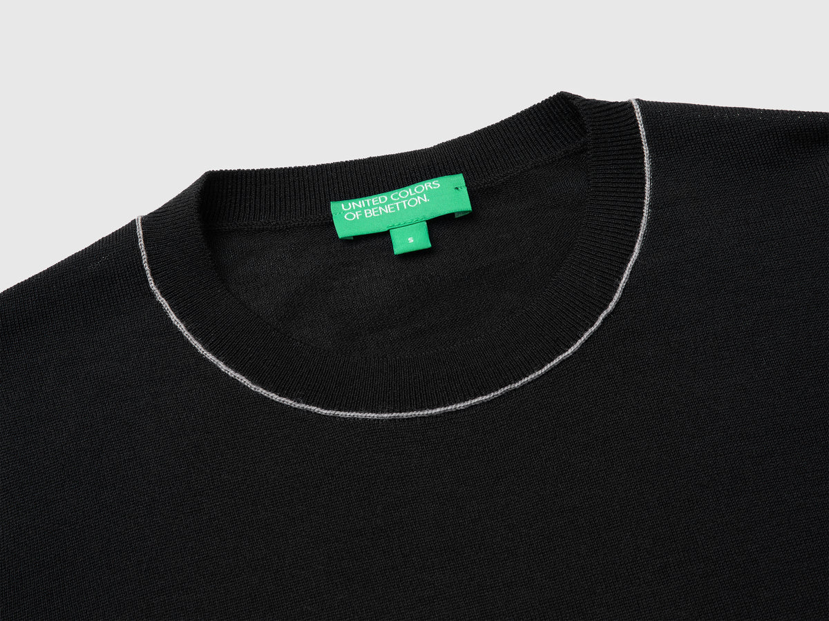 Maglia girocollo in pura lana Merino