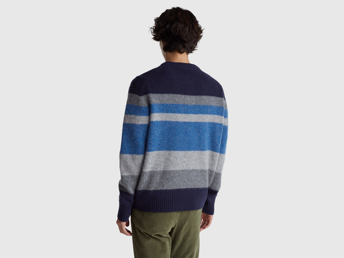 Maglia a righe in lana Shetland