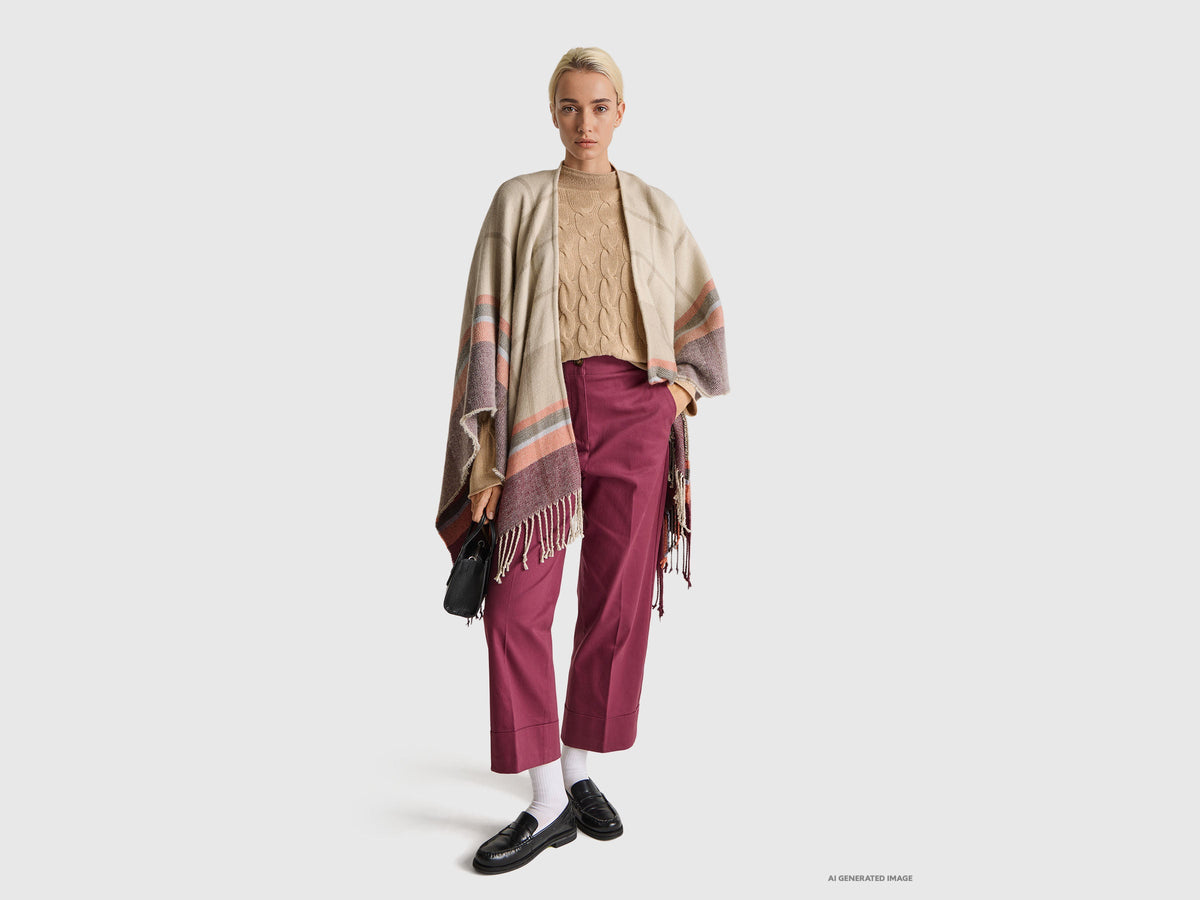 Maglia con trecce in misto cashmere