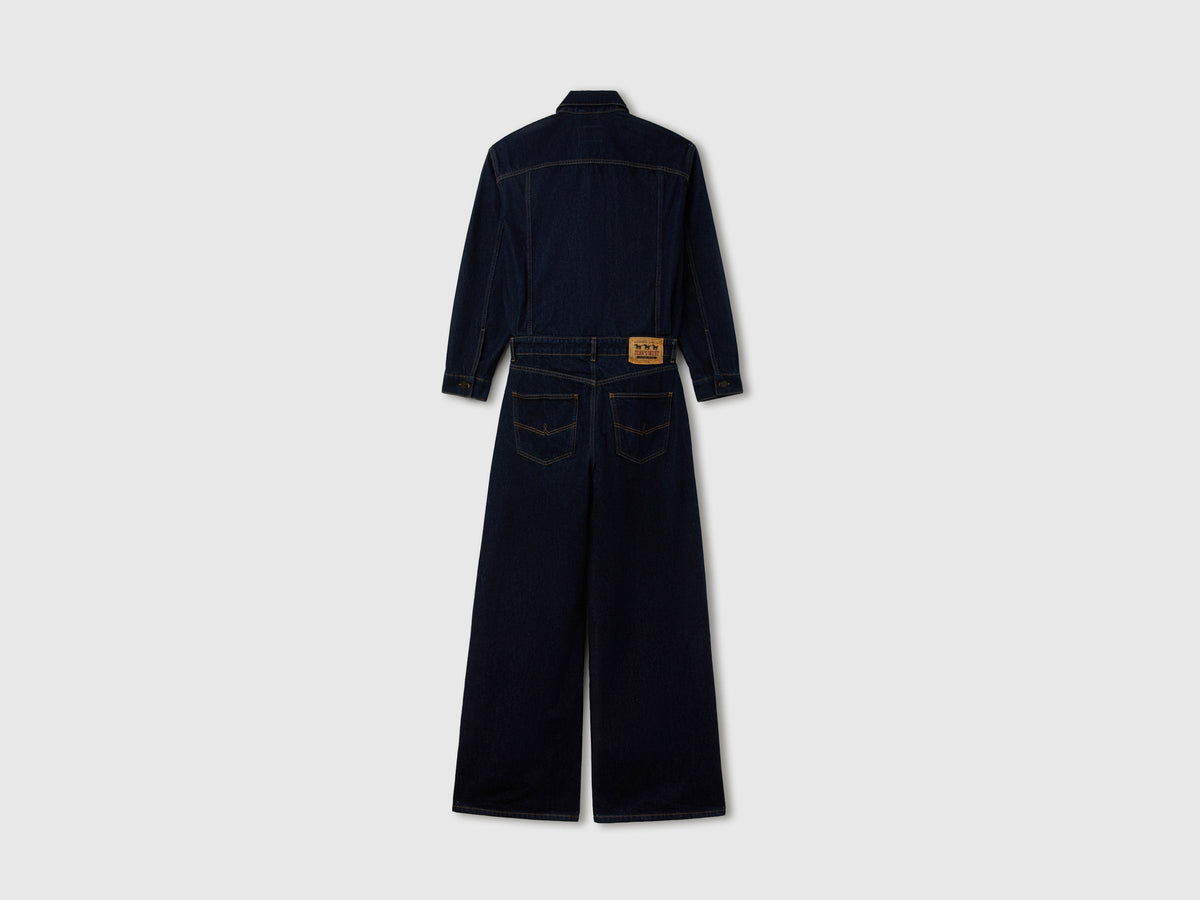 Tuta di jeans wide fit lavaggio rinse