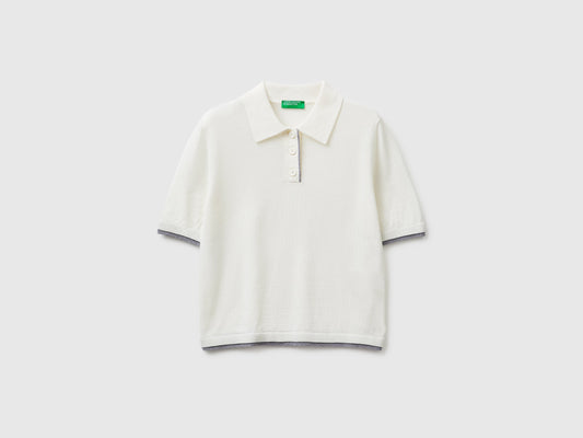 Maglia a polo 100% lana Merino