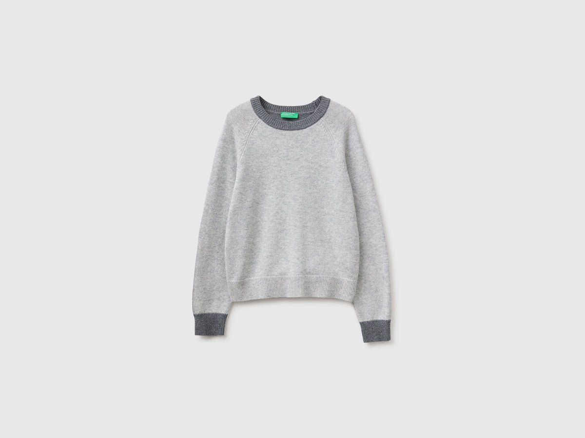 Maglia color block 100% lana