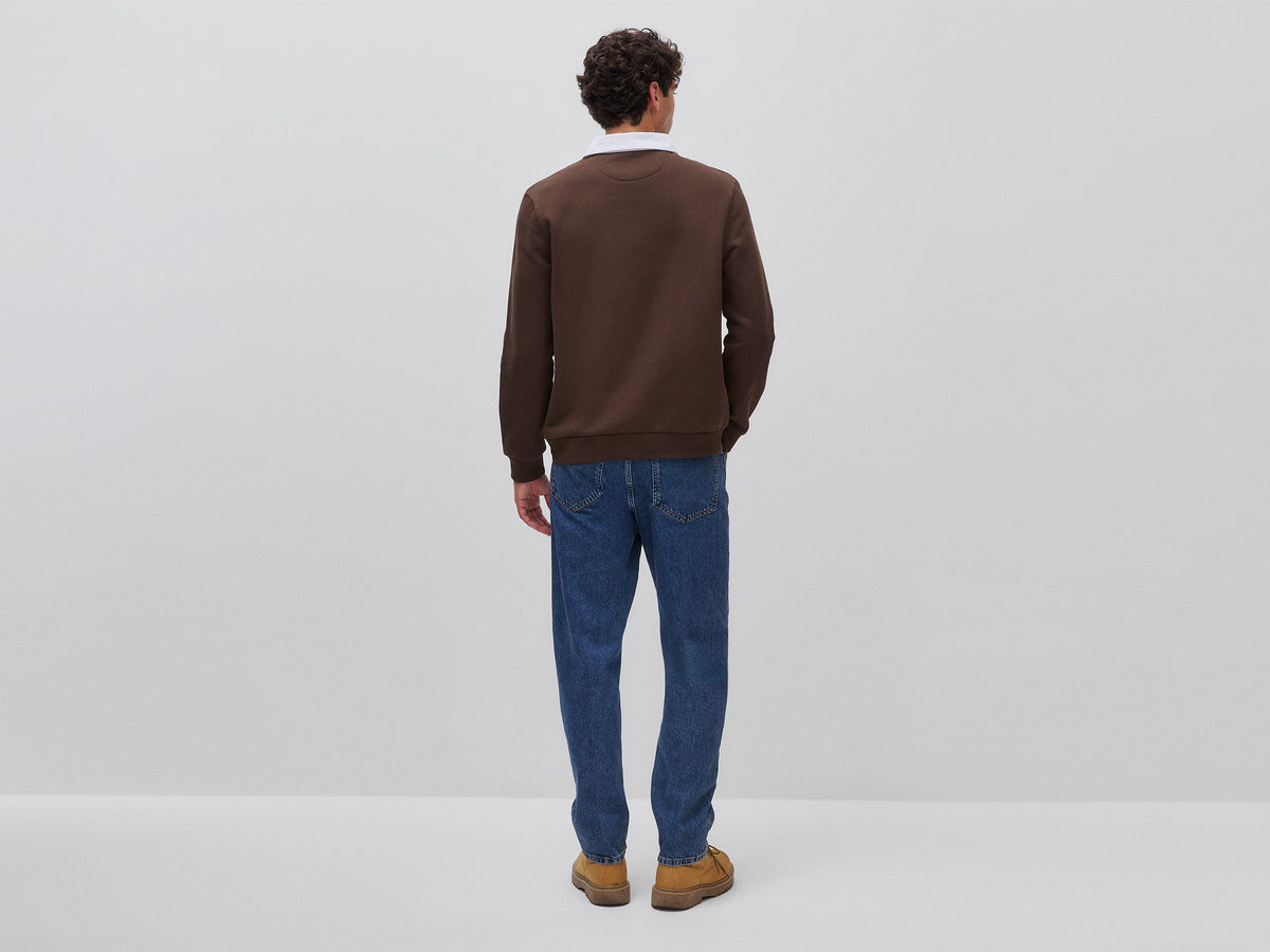 Polo in felpa con ricamo 100% cotone