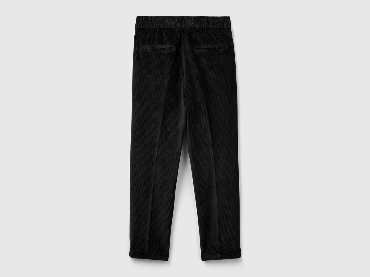 Chino in velluto con vita elasticizzata