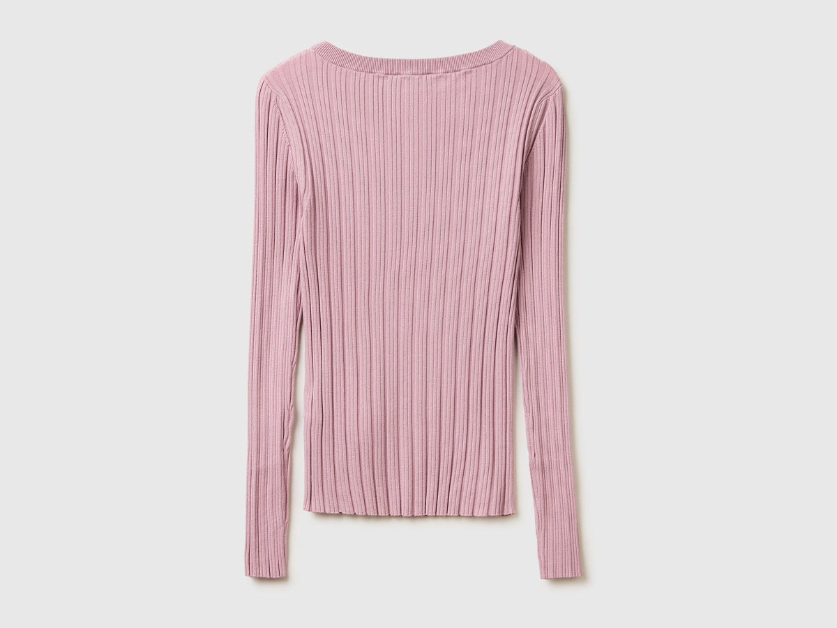 Maglia aderente a costine