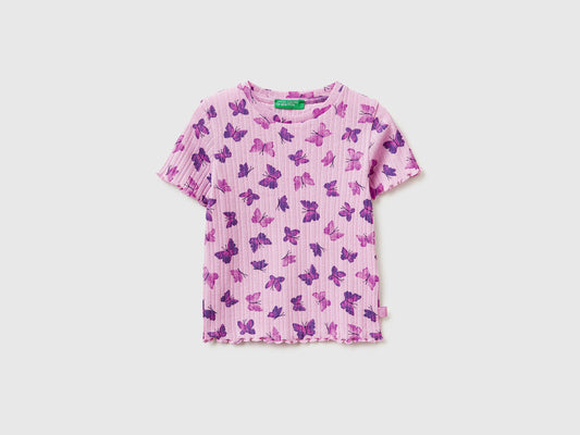 T-shirt stampata a costine