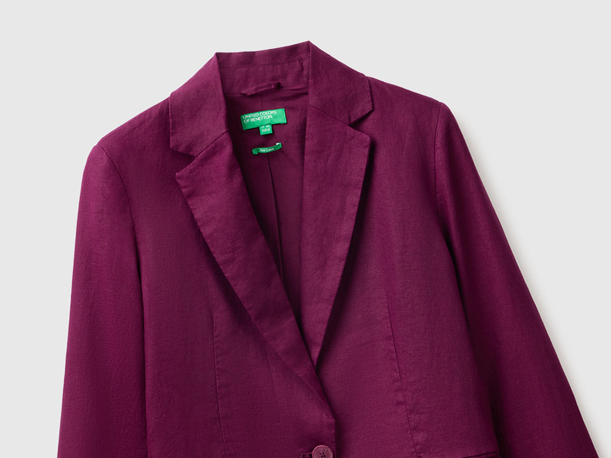 Blazer monopetto in puro lino