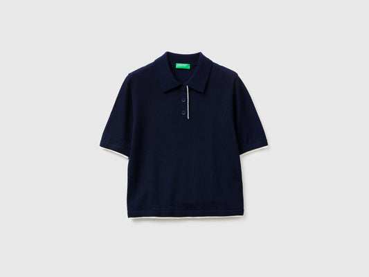 Maglia a polo 100% lana Merino