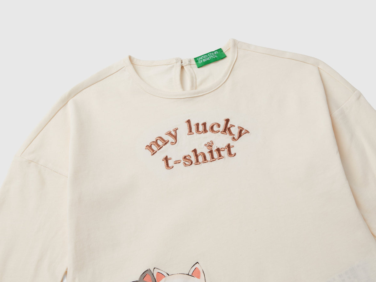 T-shirt con scritta in lurex