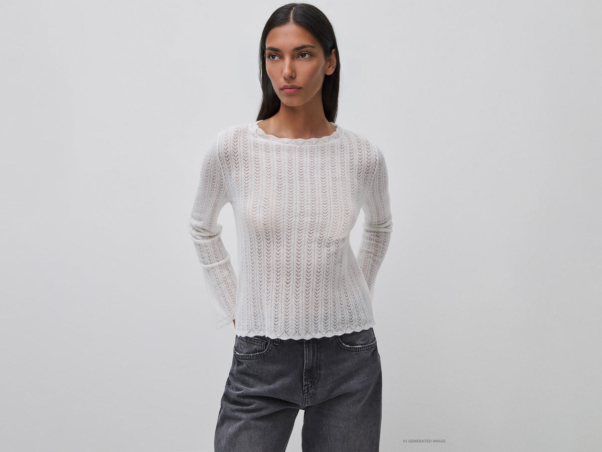 Maglia traforata in misto lana ultralight
