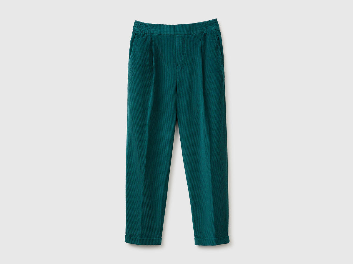 Chino in velluto con vita elasticizzata