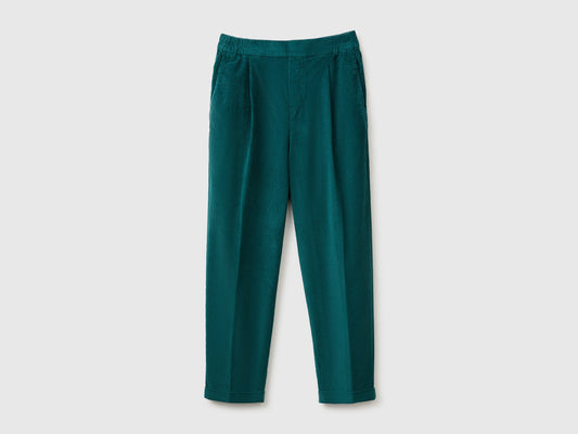Chino in velluto con vita elasticizzata