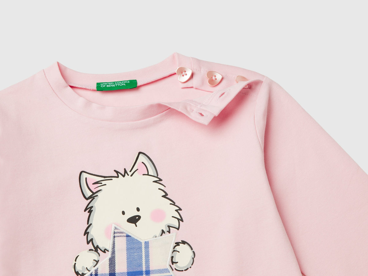 Maglietta con stampa in cotone stretch