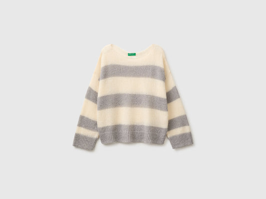 Maglia in misto mohair a righe bicolor boxy fit