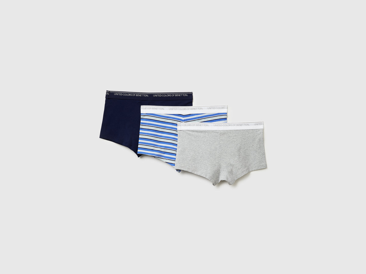 Tre boxer in cotone bio stretch