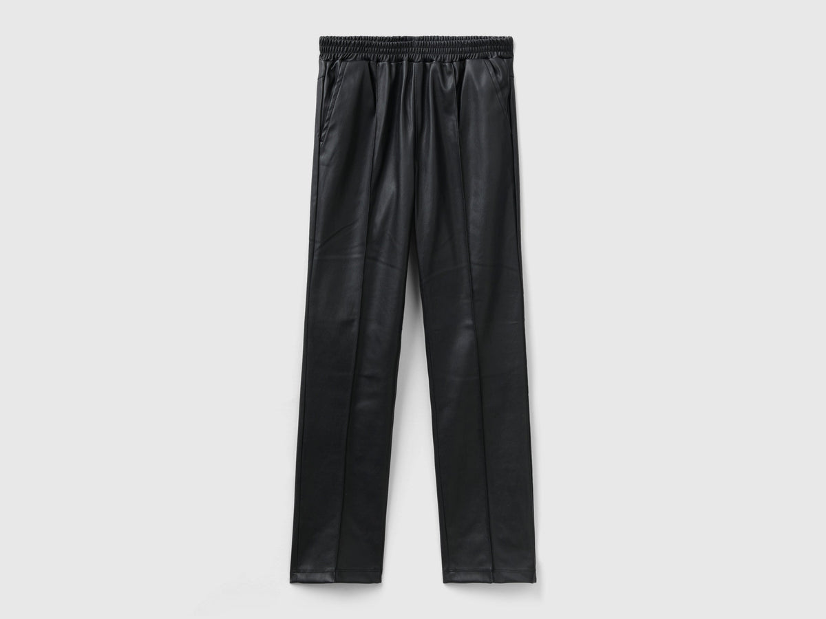 Pantaloni slim fit in tessuto spalmato
