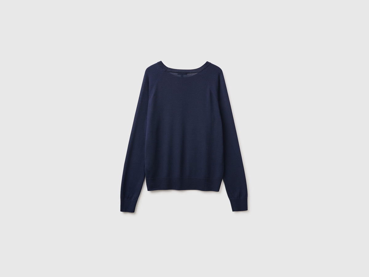 Maglia girocollo in misto seta